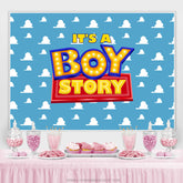 Es ist A Junge Geschichte Einfach Schön Babydusche Hintergrund